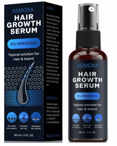 SUERO PARA EL CRECIMIENTO DEL CABELLO, 5% MINOXIDIL Y BIOTINA PARA HOMBRES Y MUJERES