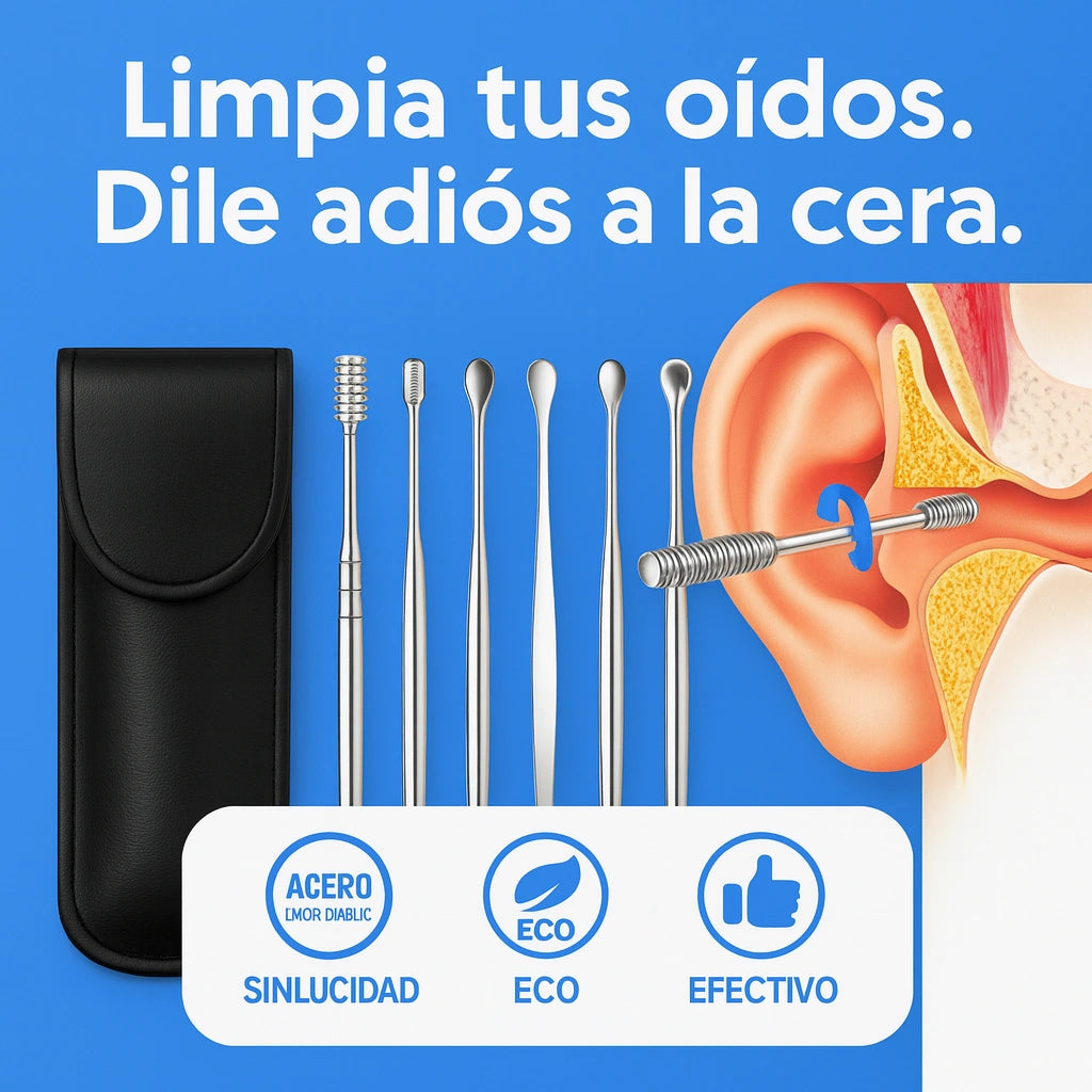 Kit Profesional de Limpieza de Oídos con Estuche – Ahorra Cualto y Cuida tu Audición.