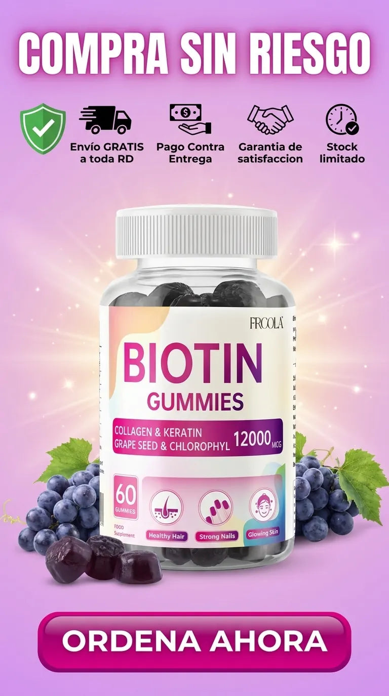 Gomitas de Biotina 12000MCG con Colageno y Queratina