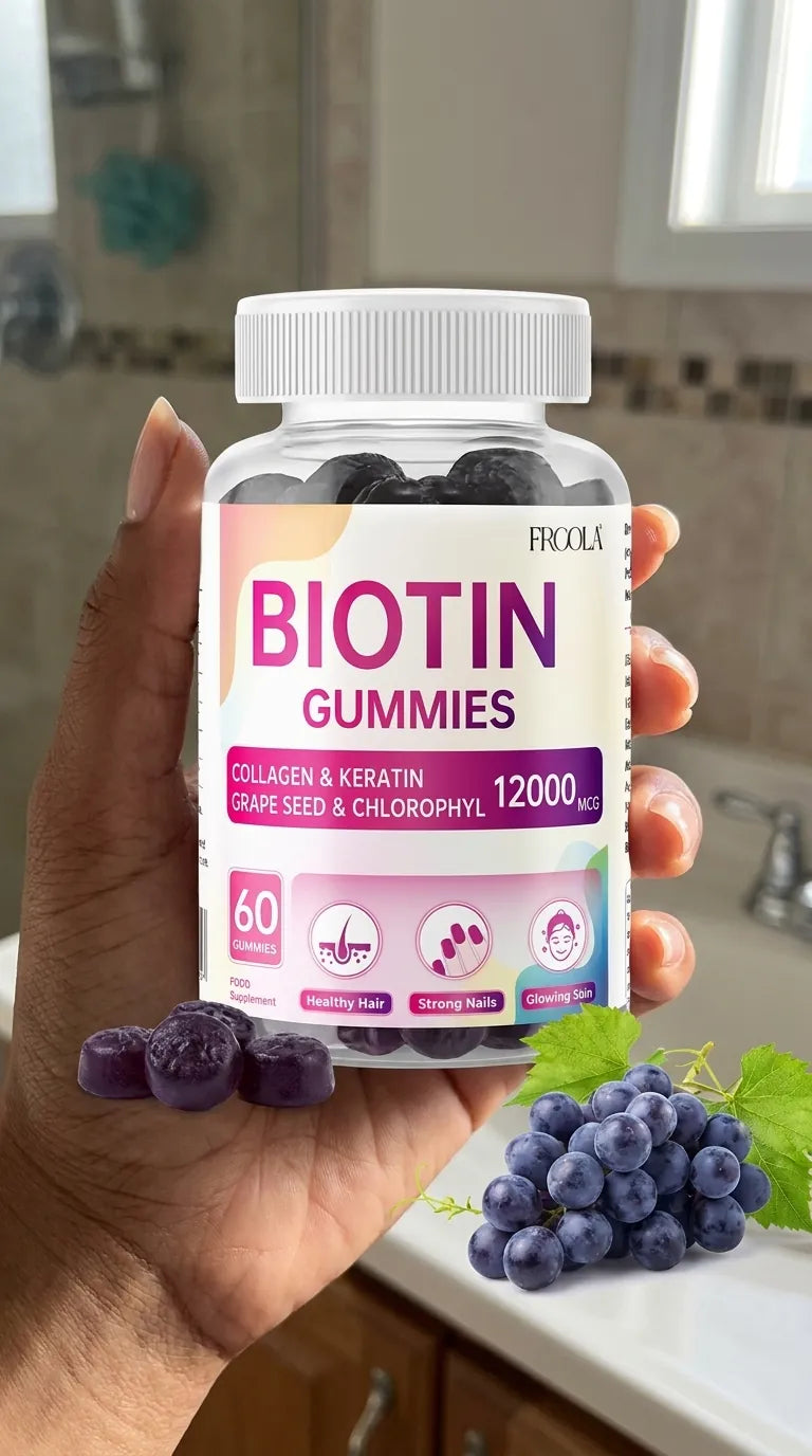 Gomitas de Biotina 12000MCG con Colageno y Queratina