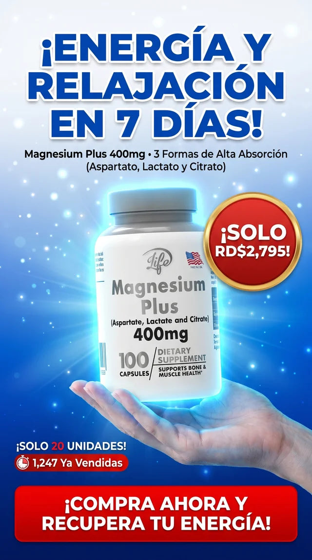 Recupera tu vitalidad y duerme profundamente con Magnesium Plus: La fórmula 3 en 1 de alta absorción.