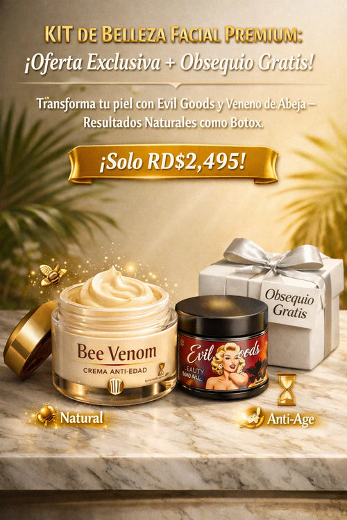 EVIL GOODS Combo Anti-Edad: Sebo de Res + Veneno de Abeja pa’ una piel nítida 🔥